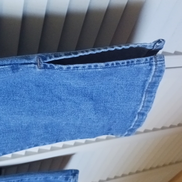 𝅺FASHION Nova Straight Leg Split Hem High Rise Blue Jeans, Size 13 - Picture 7 of 16